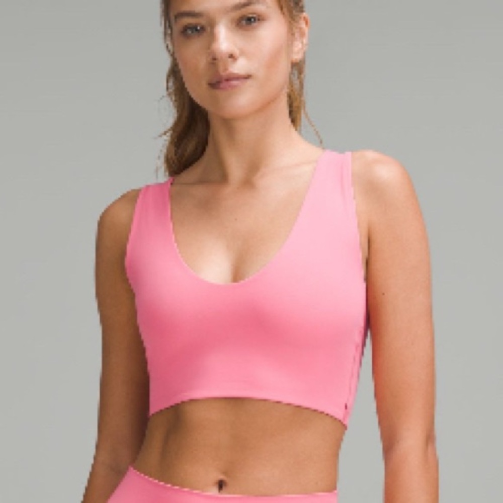 L/XL Bend This Scoop and Cross Bra. *Light Support, A-C Cups, Sakura Pink.